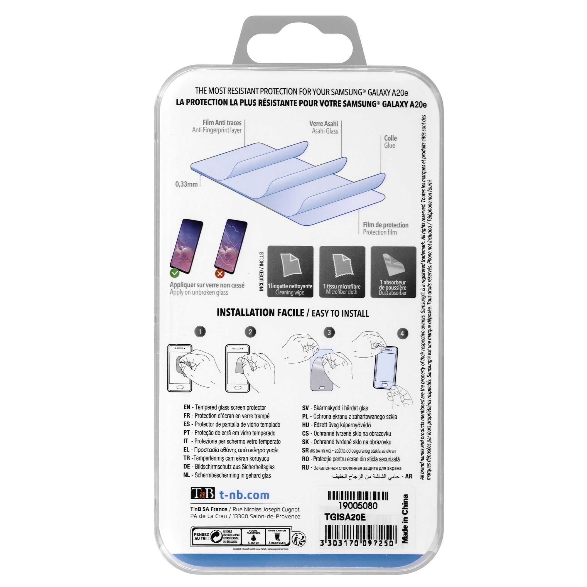 Full Cover Tempered Glass Screen Protector for Samsung Galaxy A20E3