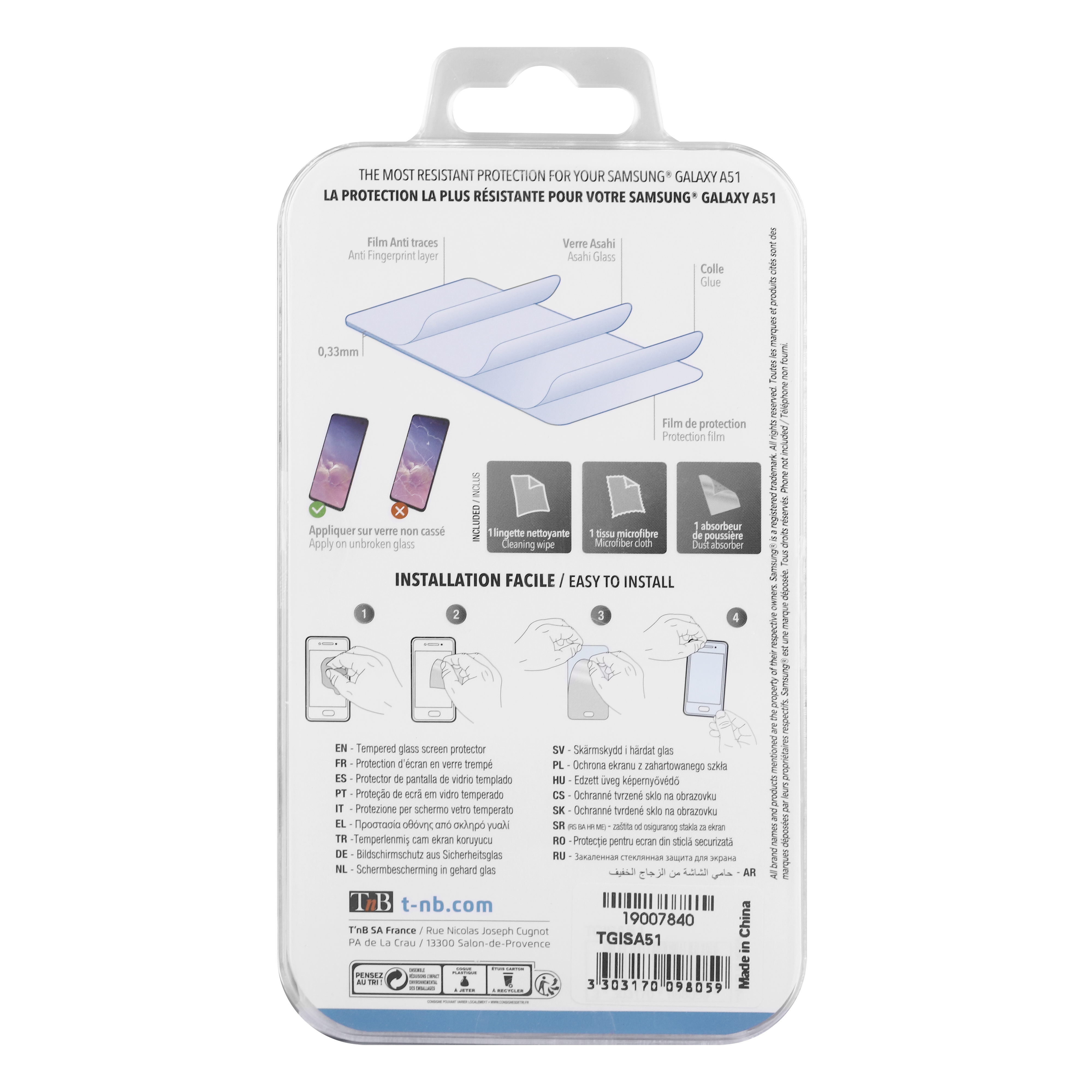 Protección total en cristal templado para Samsung Galaxy A514