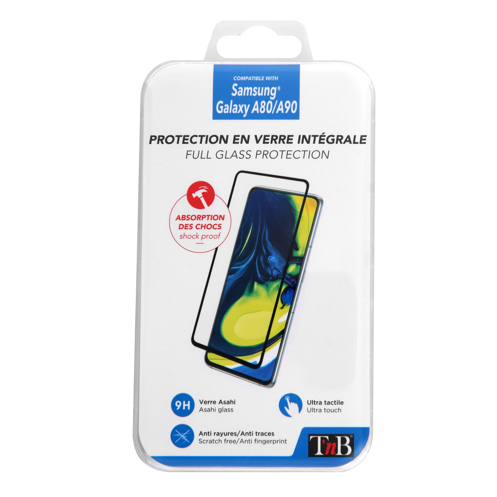 Full coverage tempered glass screen protector for Samsung Galaxy A90 and A802