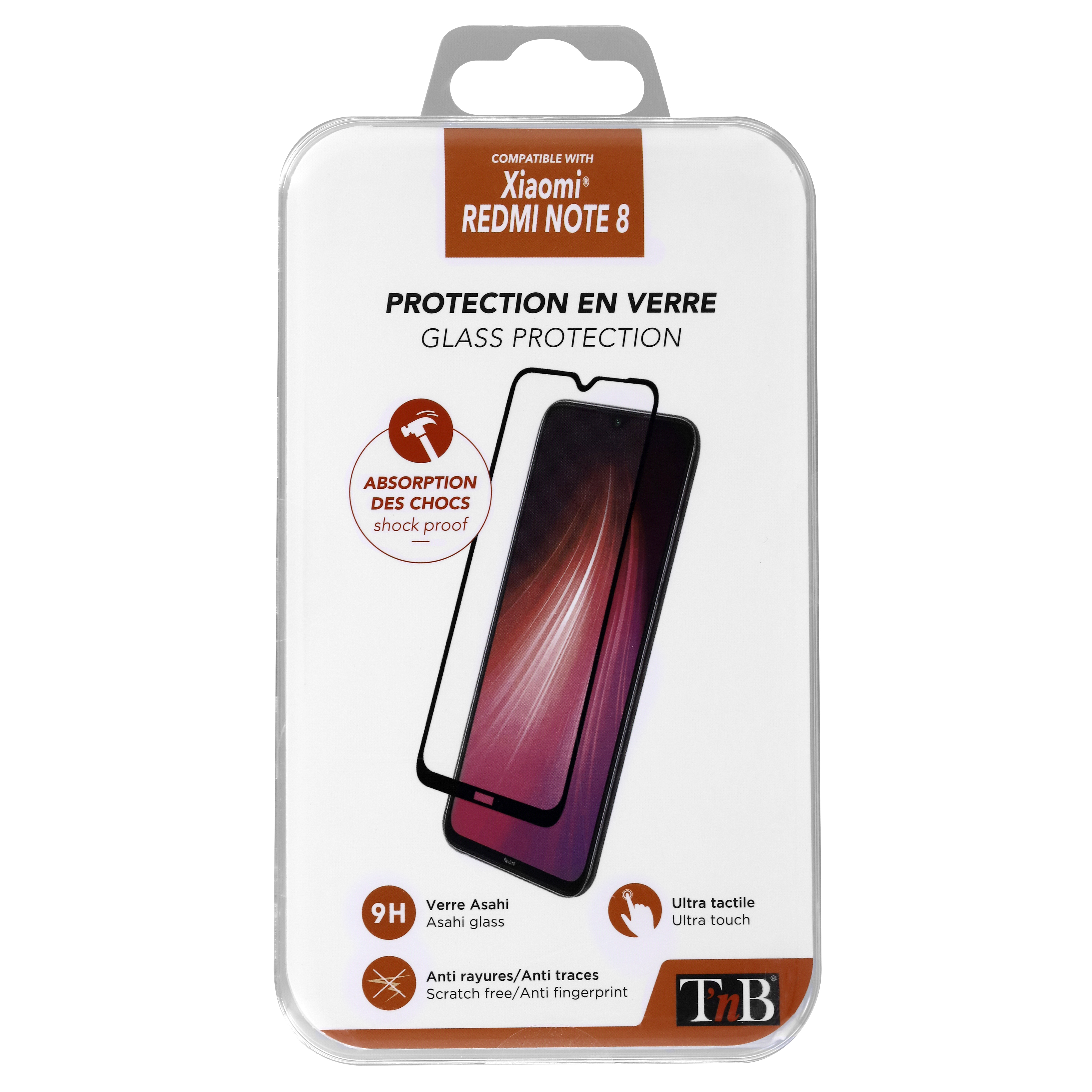 Protection intégrale en verre trempé pour Xiaomi REDMI NOTE 82