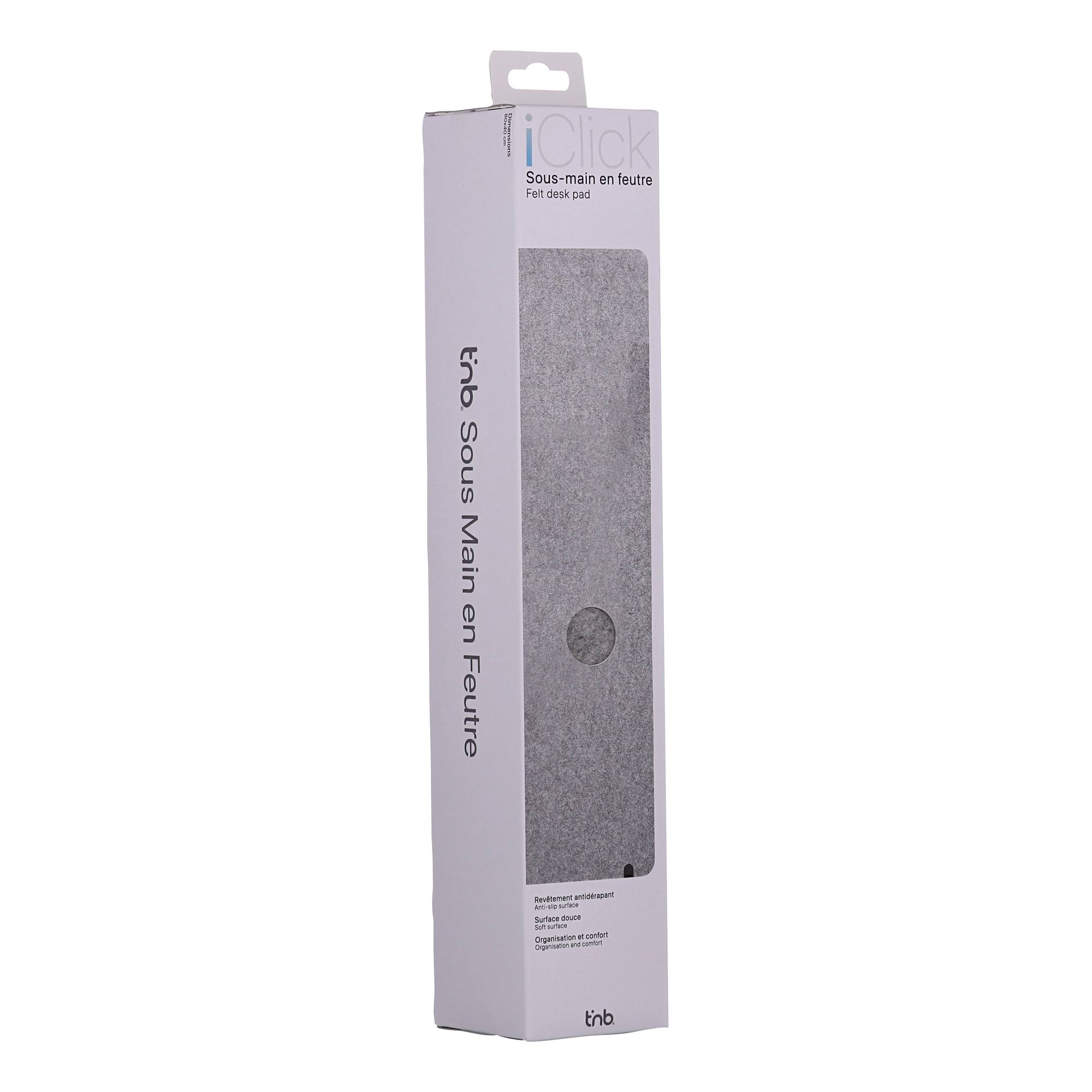 Alfombrilla de escritorio de fieltro premium 80x40cm - gris4