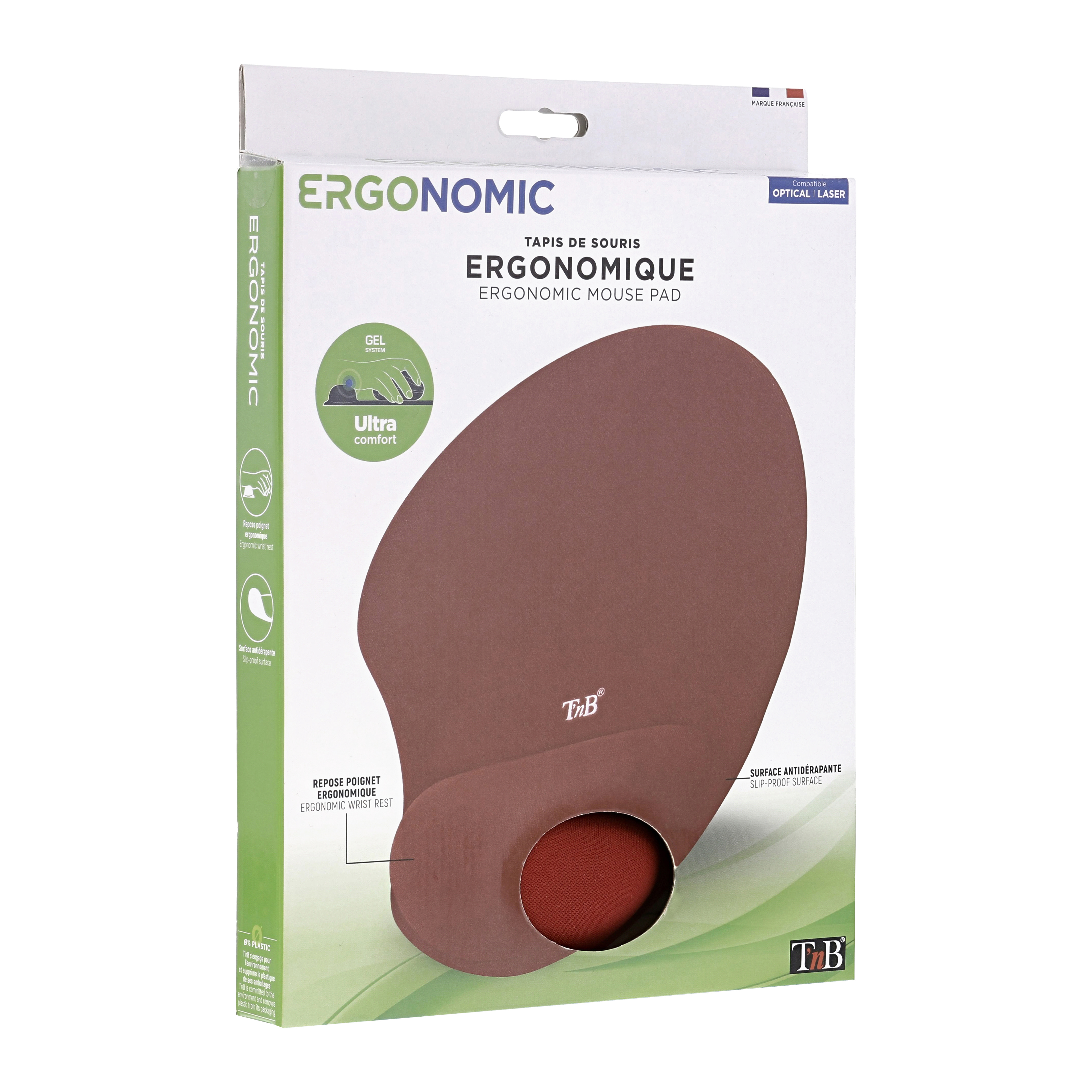 Tapis de souris ergonomique avec repose-poignet rouge3