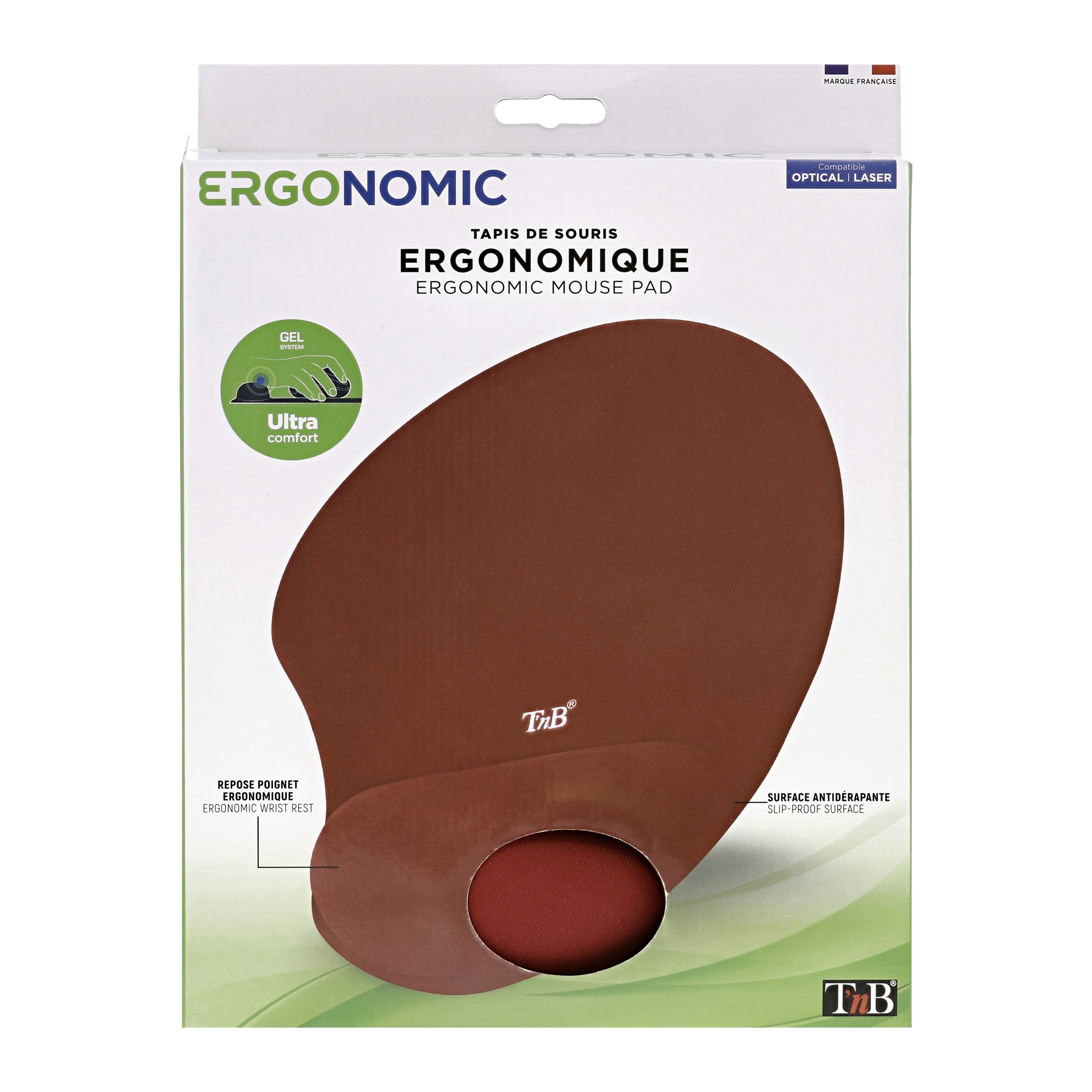 Tapis de souris ergonomique avec repose-poignet rouge4