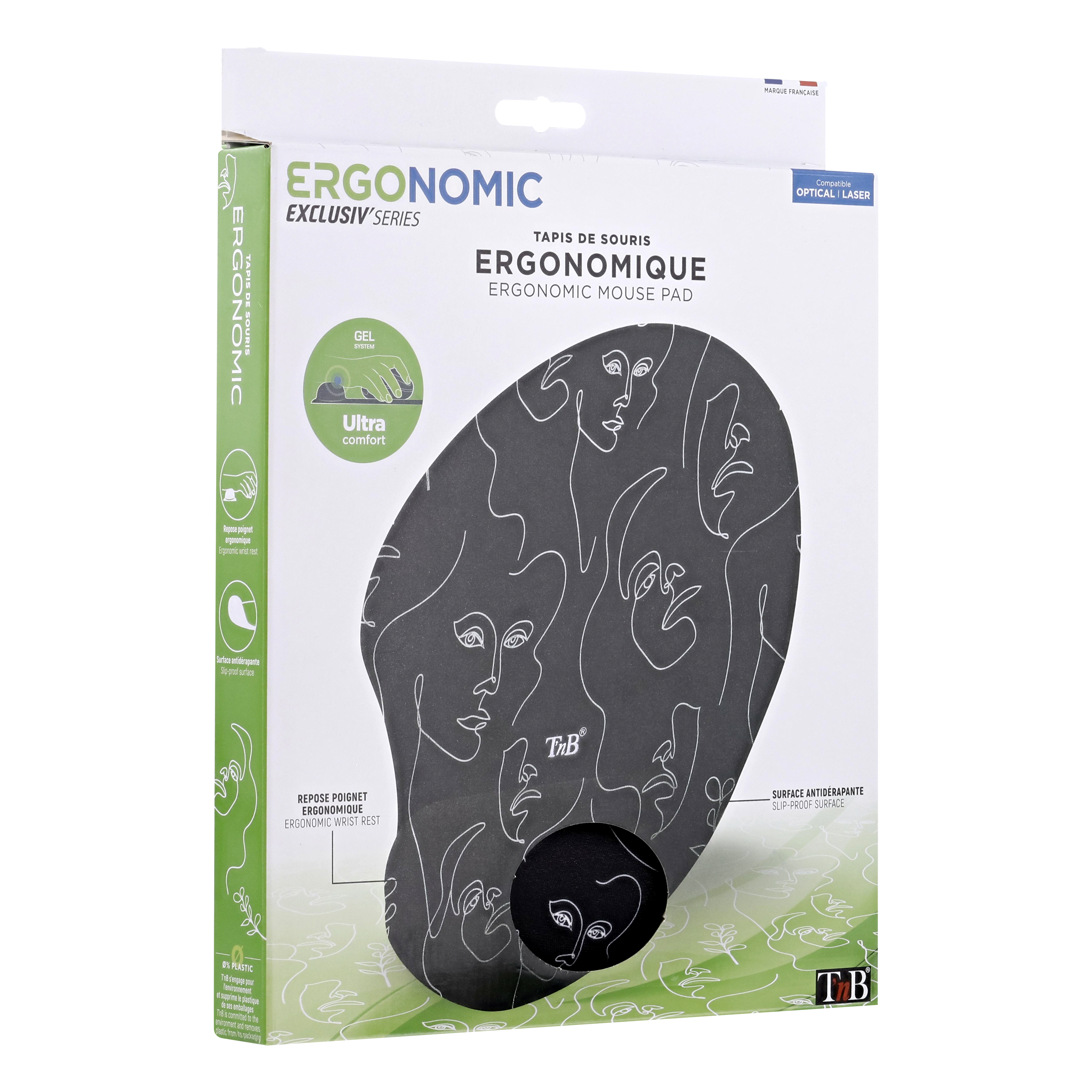Tapis de souris ergonomique avec repose-poignet EXCLUSIV ART6