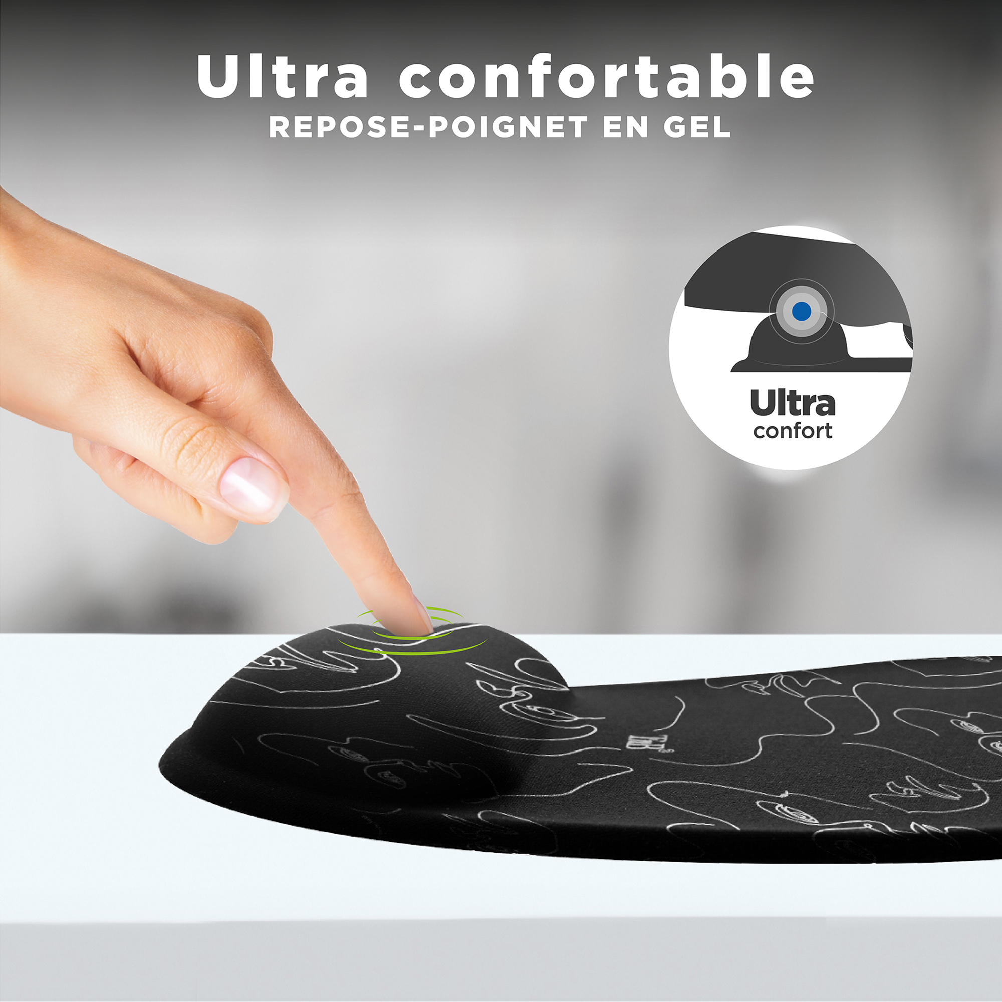 Tapis de souris ergonomique avec repose-poignet EXCLUSIV ART4