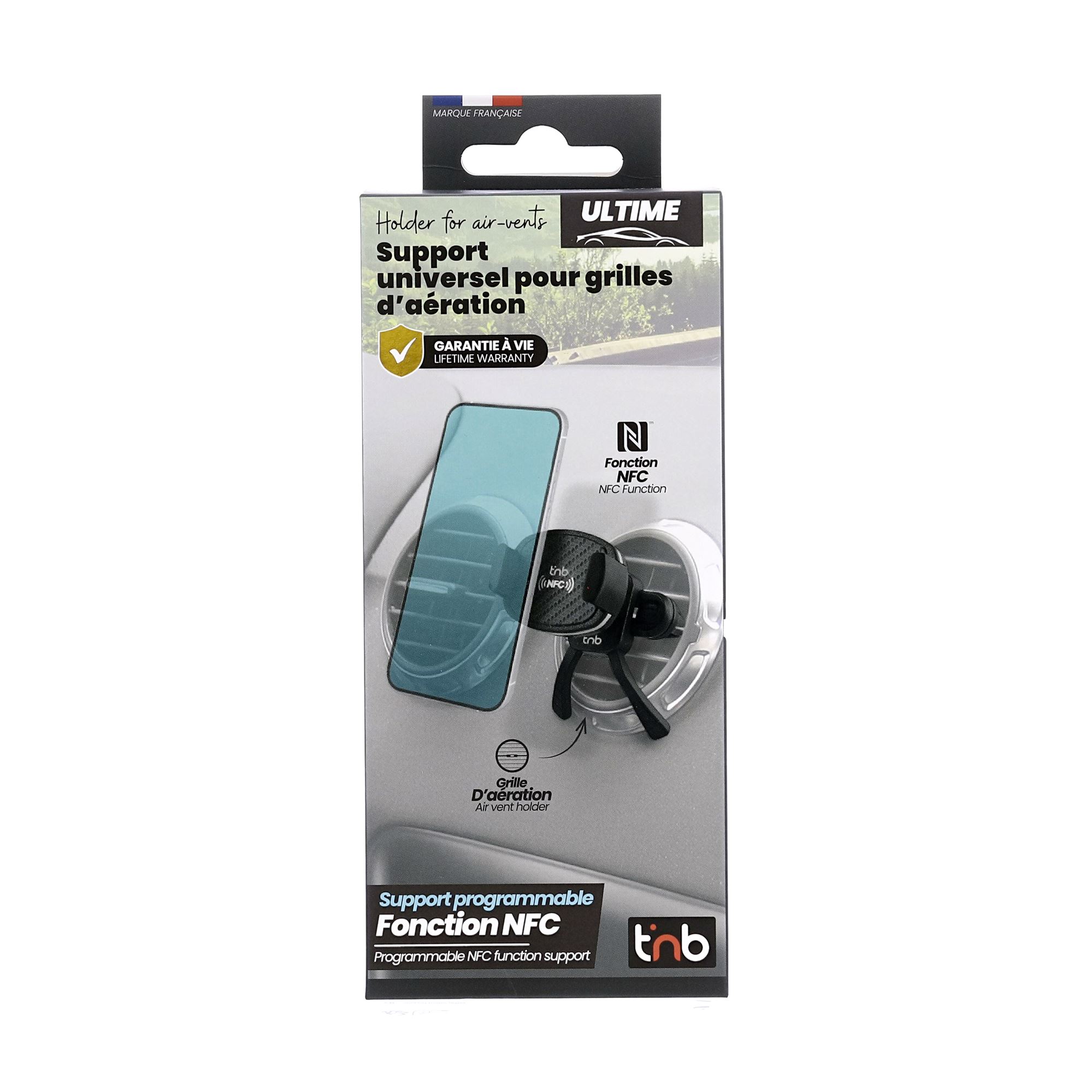 Support mâchoire pour grille d'aération NFC carbone3