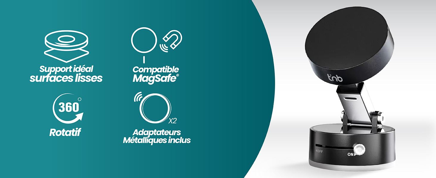 Support ventouse magsafe pour surfaces lisses3