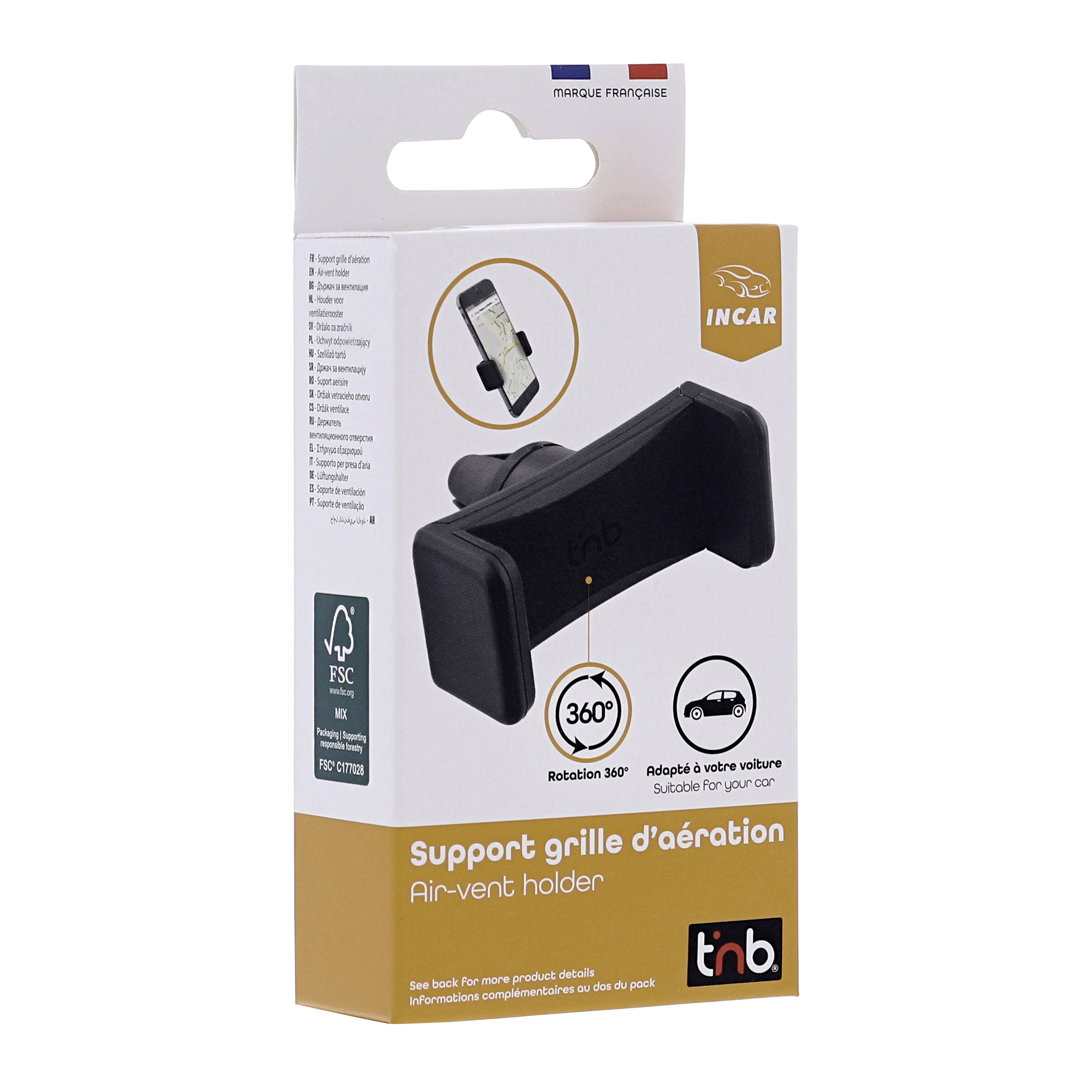 Support mâchoire pour grille d'aération smart noir7