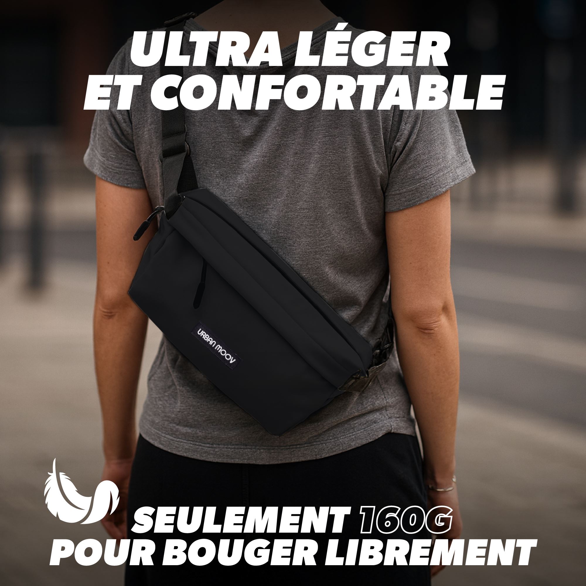 Sac banane Noir 4 L - Résistant à l'eau3