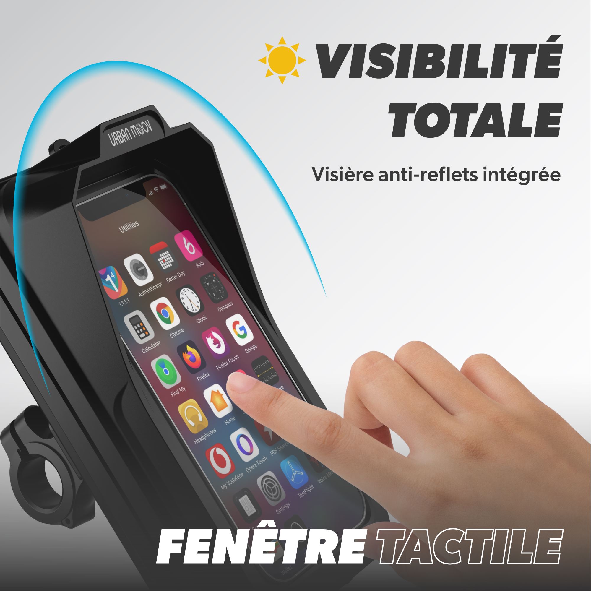 Soporte rígido impermeable para smartphone con sistema QUICK LOCK, universal para bicicletas y scooters.4