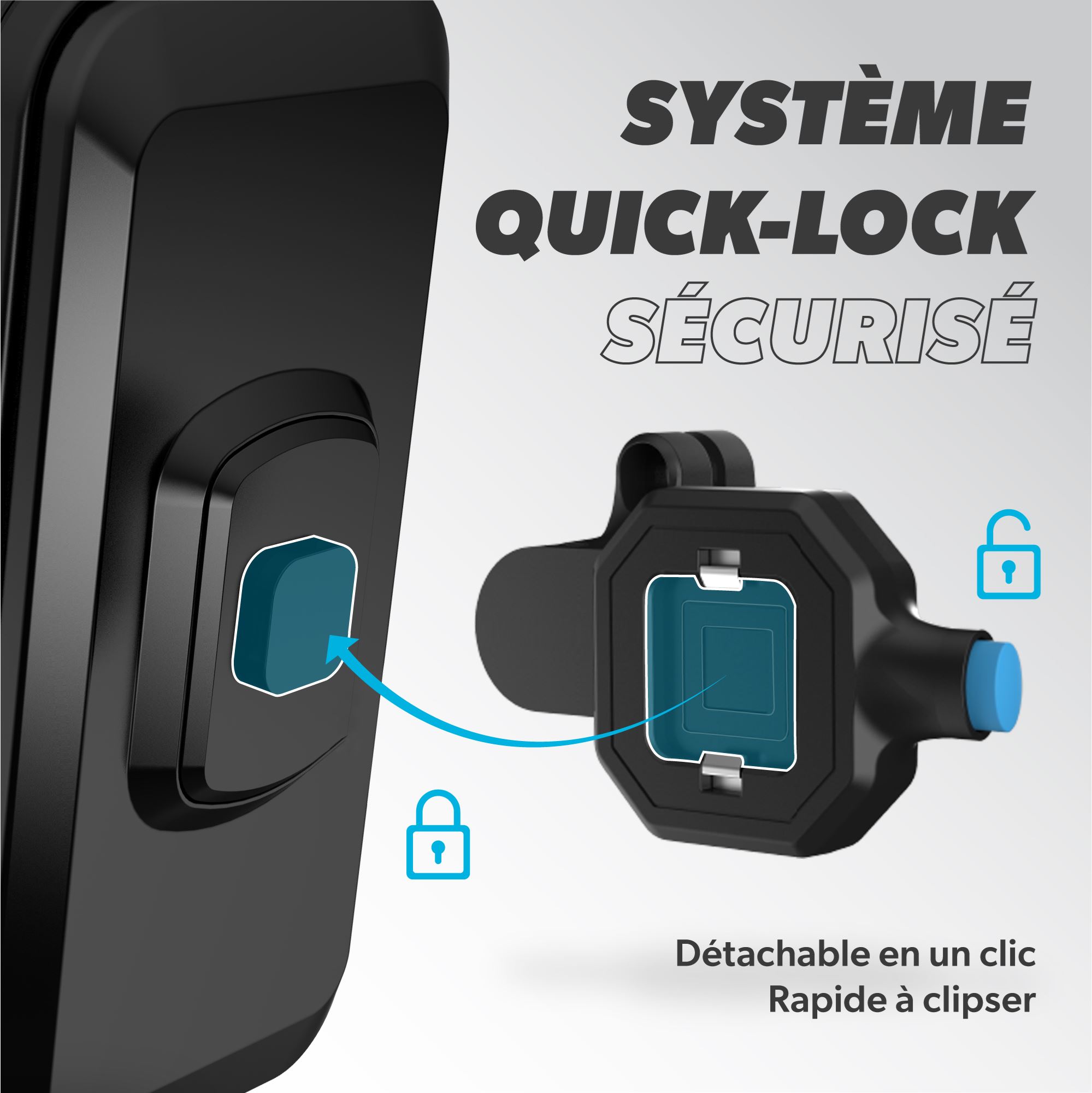 Soporte rígido impermeable para smartphone con sistema QUICK LOCK, universal para bicicletas y scooters.5