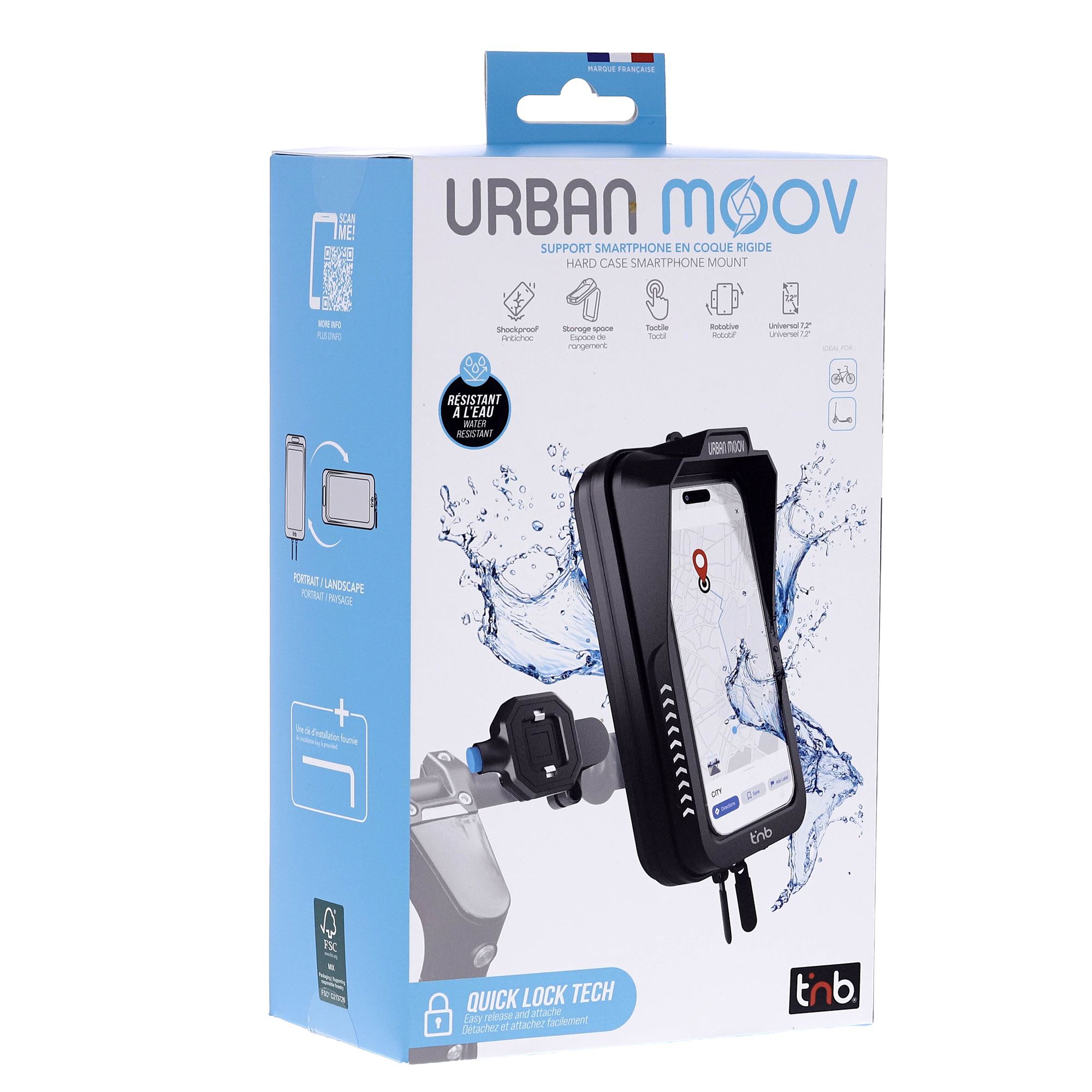 Support smartphone en coque rigide résistant à l'eau avec système QUICK LOCK - universel vélo / trottinette5
