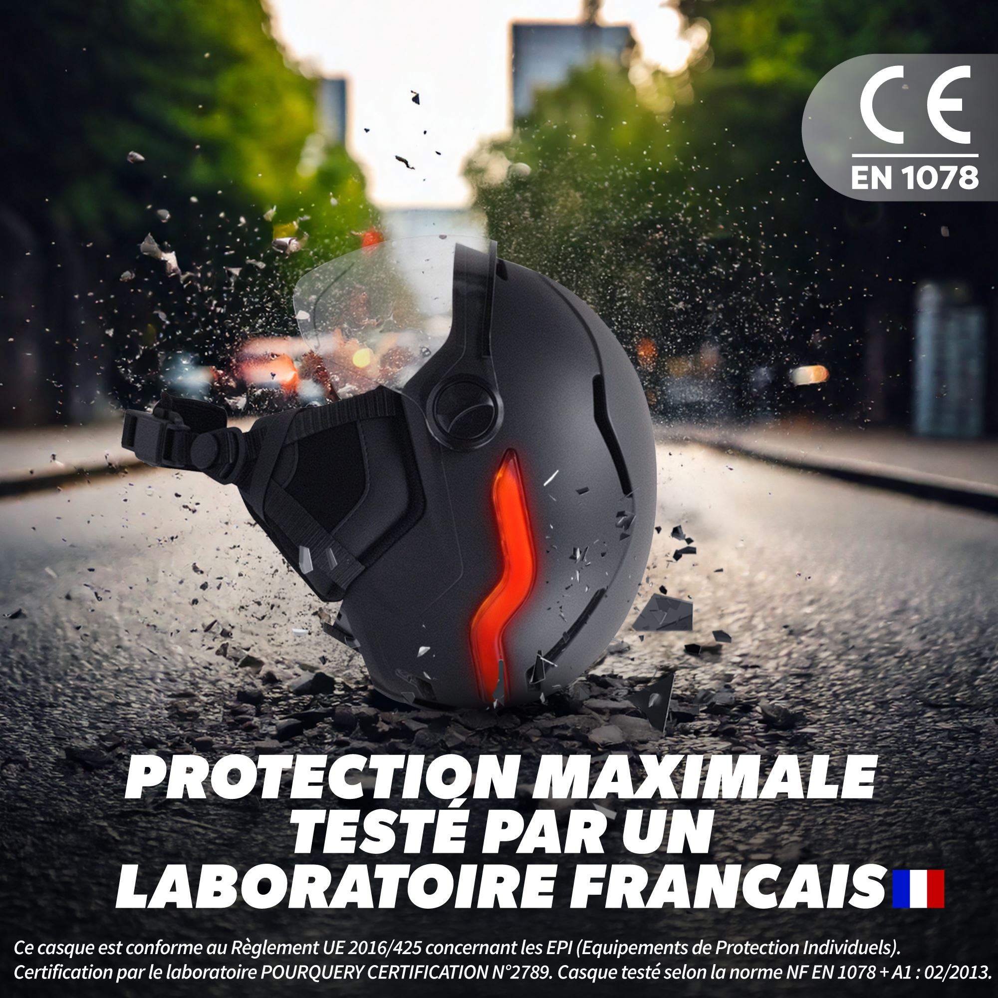 Casco LED con luz de freno automática VIZION - Talla L - NEGRO5