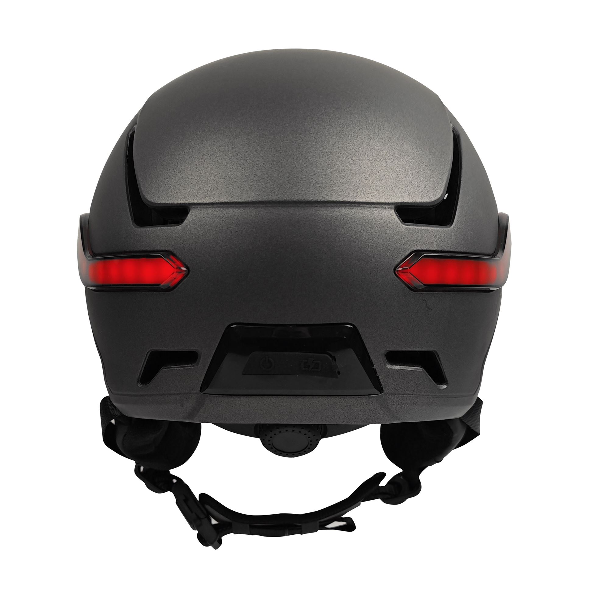 Casque LED avec feu de freinage automatique - visière et cache-oreilles amovibles - GRIS TAILLE M3