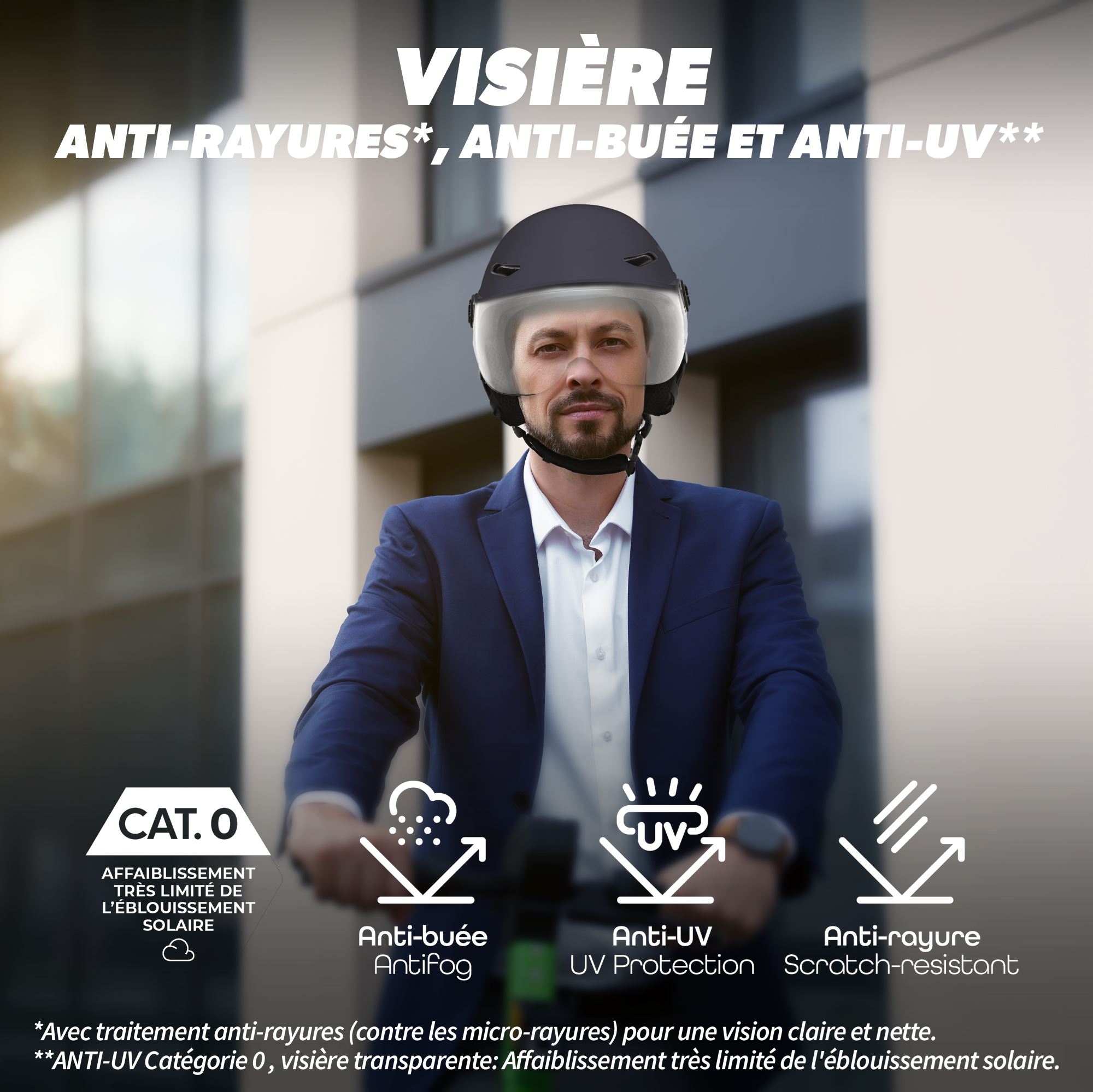 Casque de protection avec visière et cache-oreilles détachables - BLEU MARINE TAILLE L3