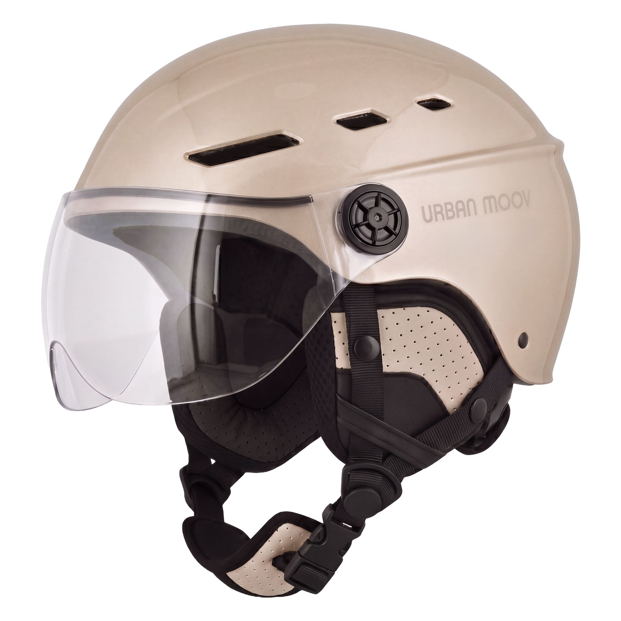 Casque VISOR - Ivoire Irisé - M - visière et cache-oreilles détachables1