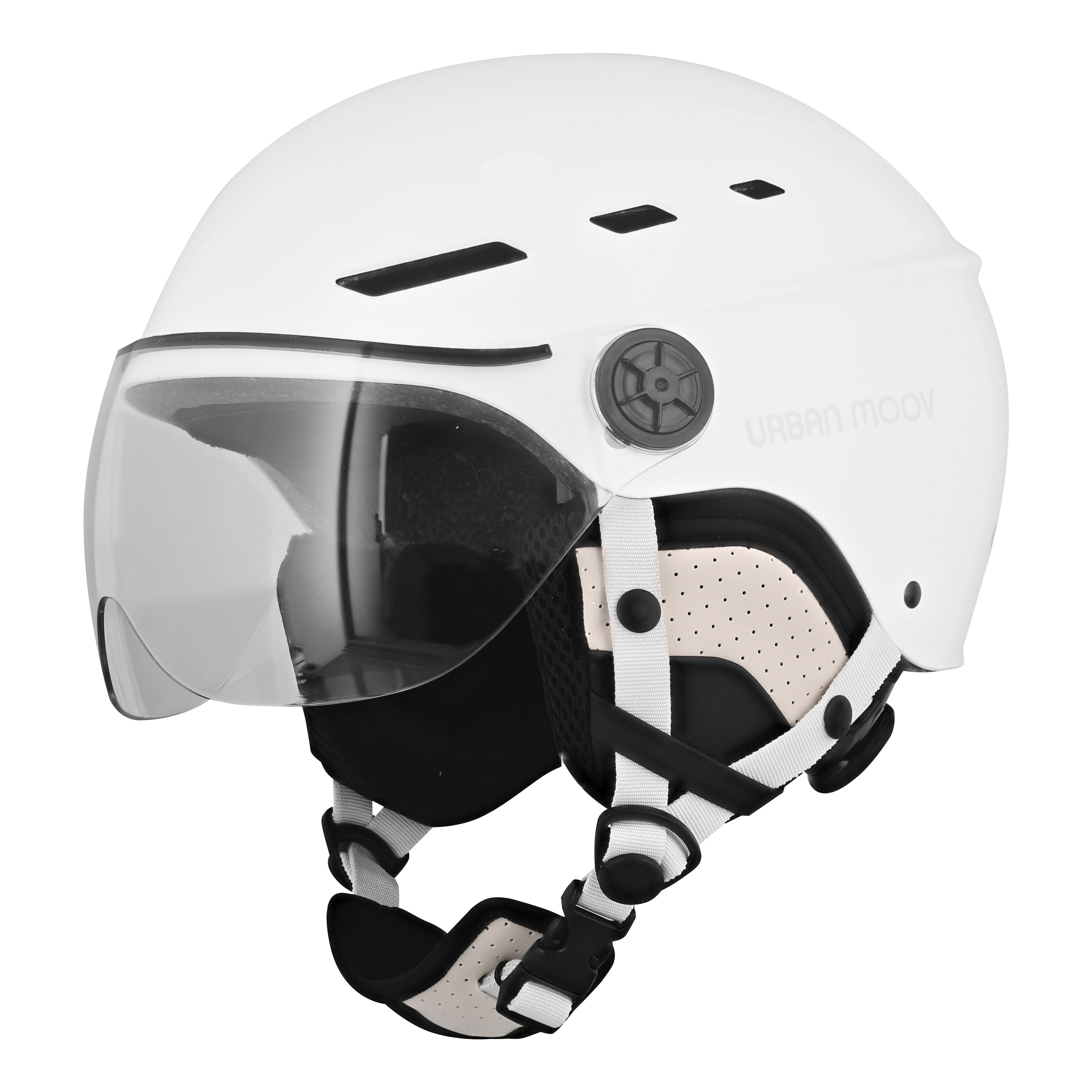 Protective helmet with detachable visor and earmuffs - WHITE SIZE L1