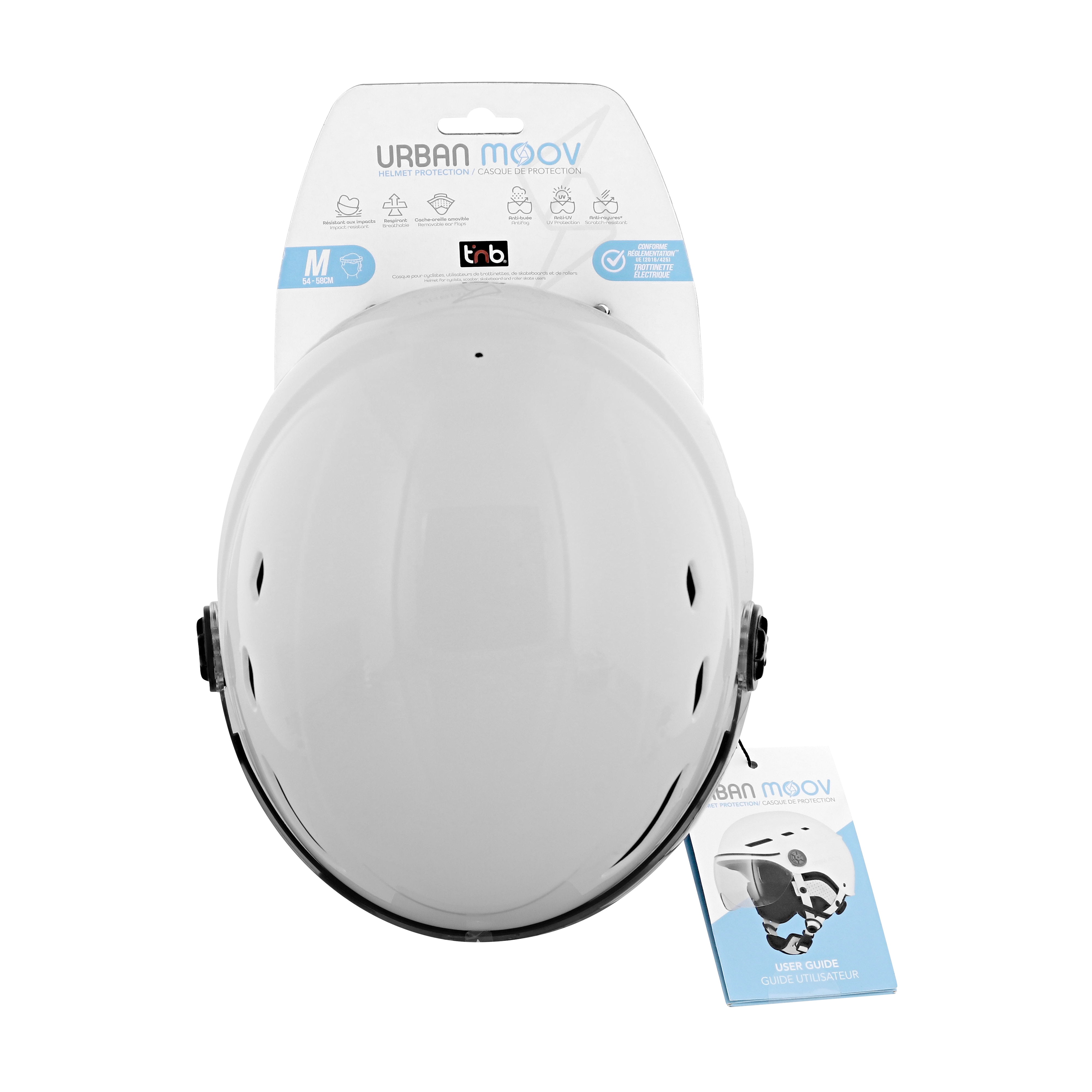 Protective helmet with detachable visor and earmuffs - WHITE SIZE M4