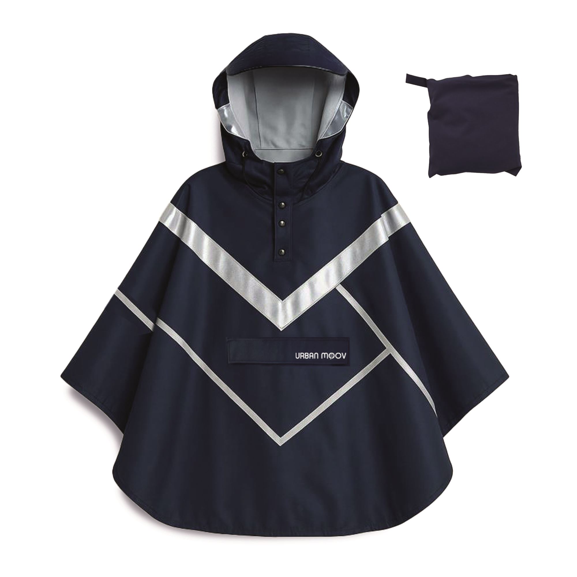 Poncho impermeable reflectante para lluvia - Talla M - AZUL1