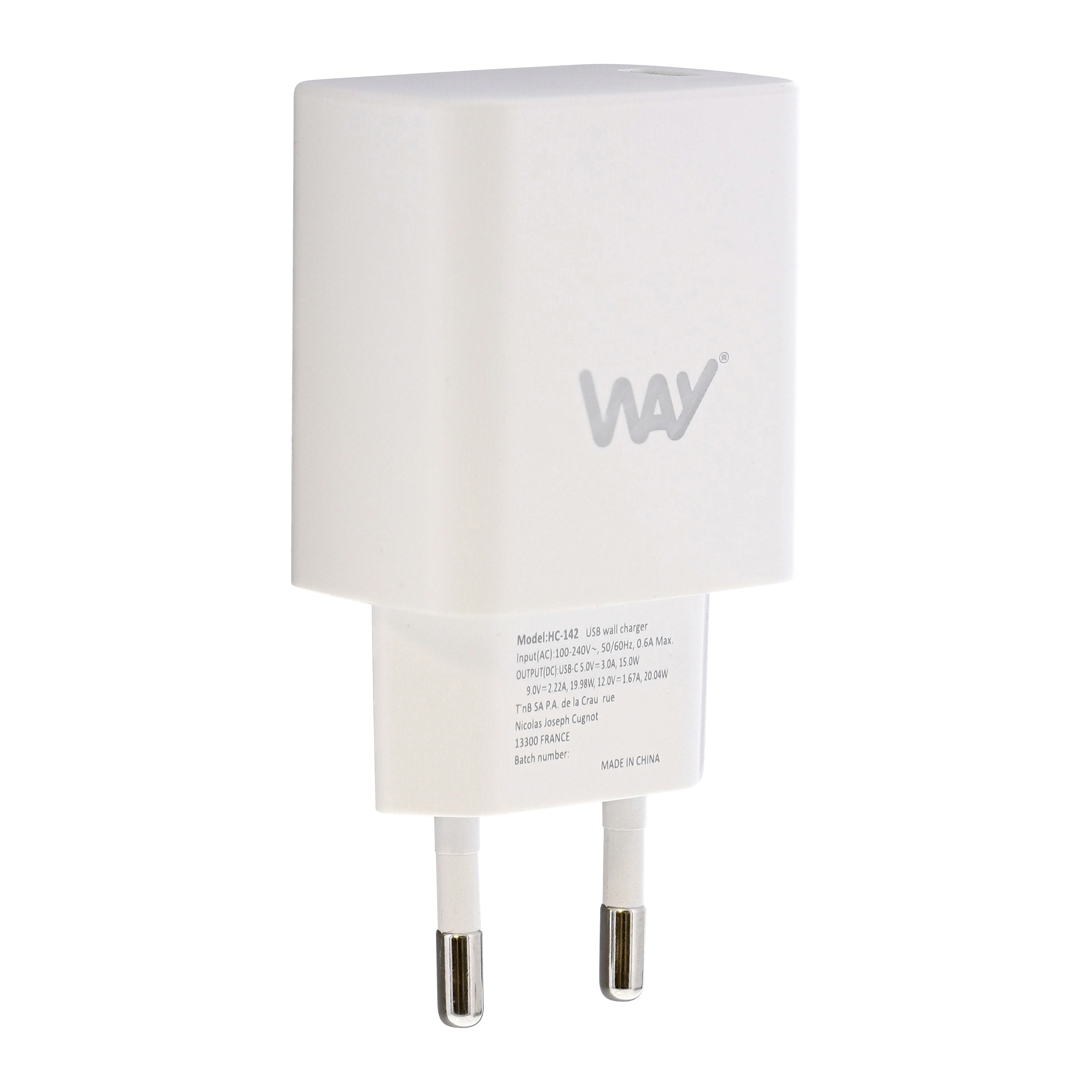 Chargeur secteur 1 USB-C Power Delivery 20W1