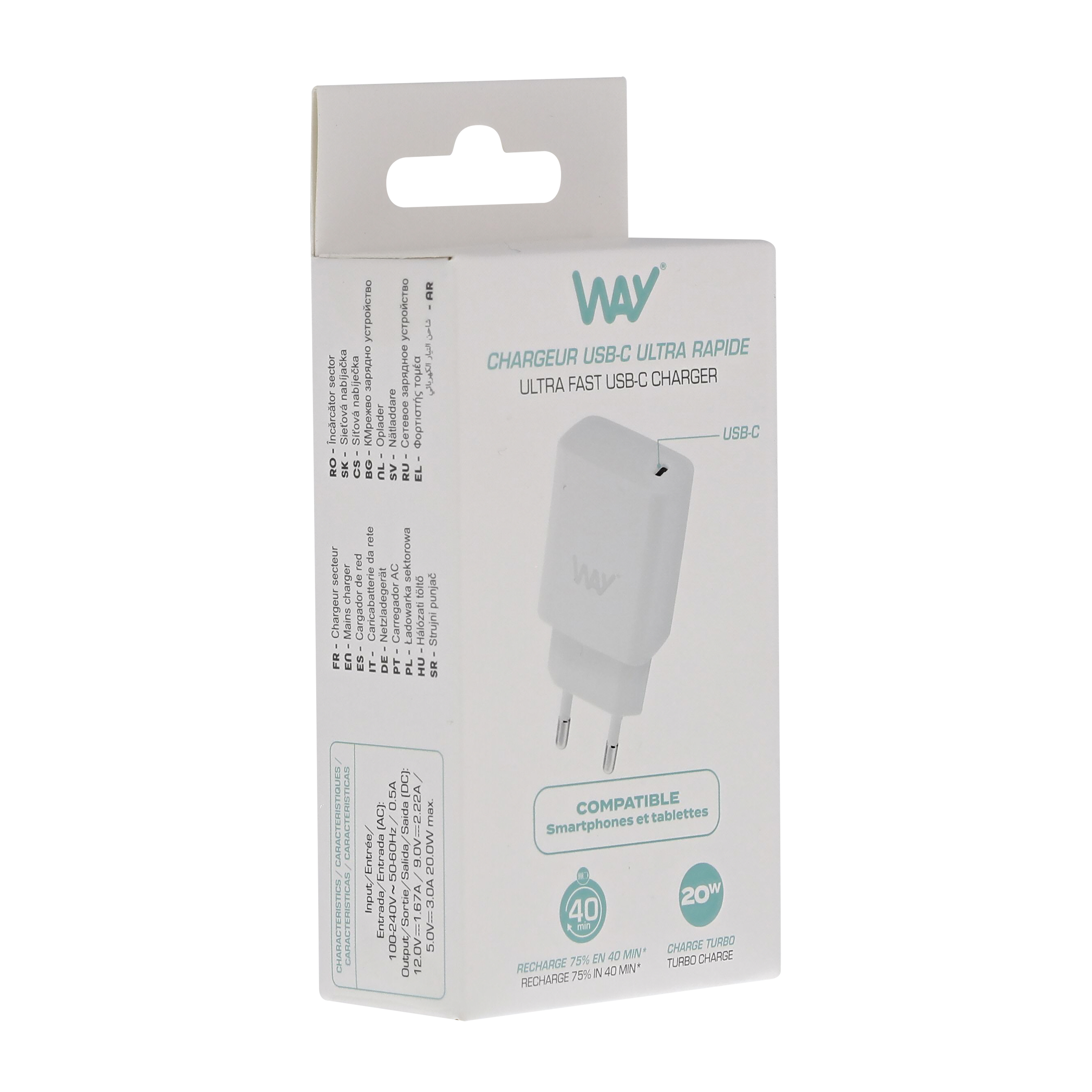 Chargeur secteur 1 USB-C Power Delivery 20W4