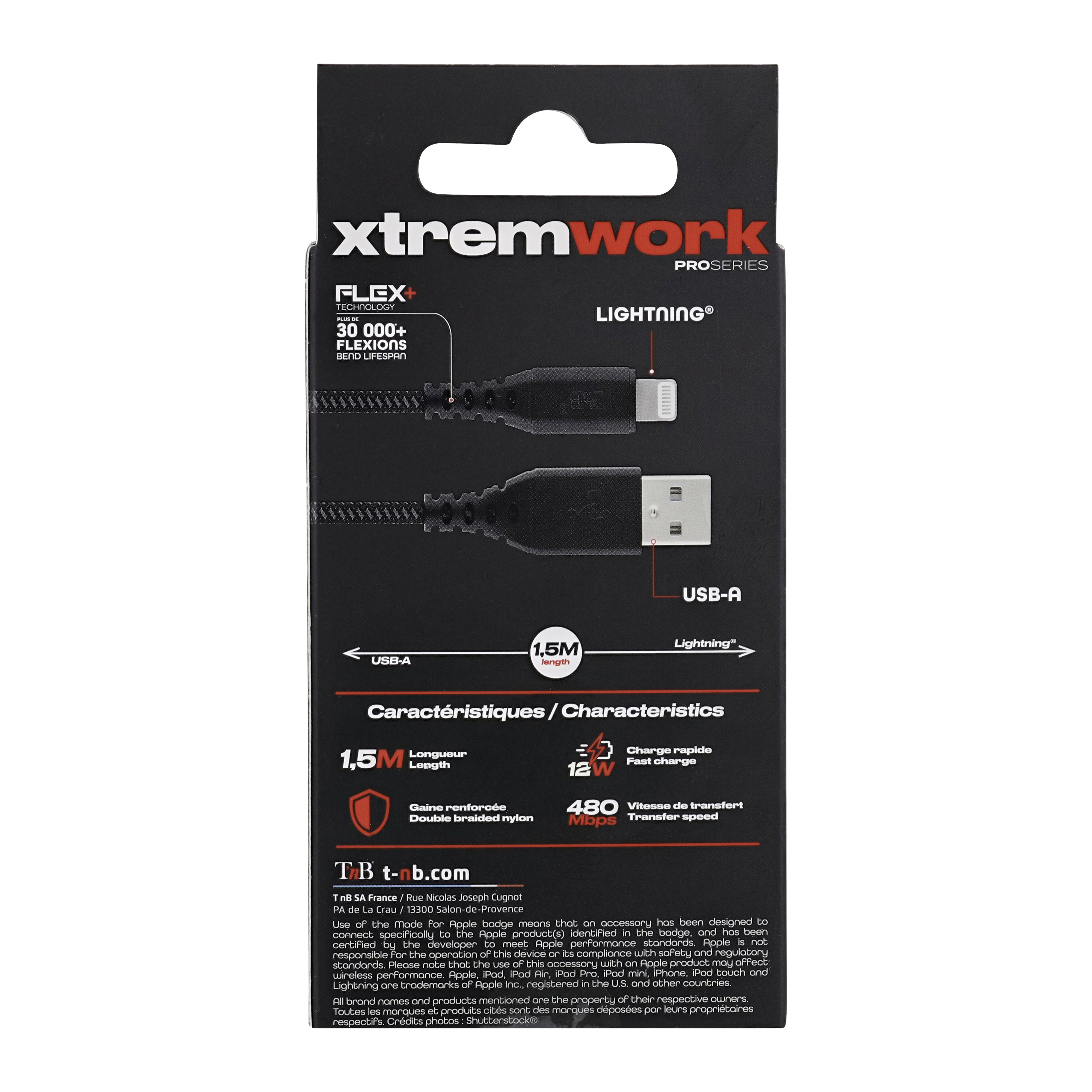 Câble Lightning renforcé XTREMWORK4