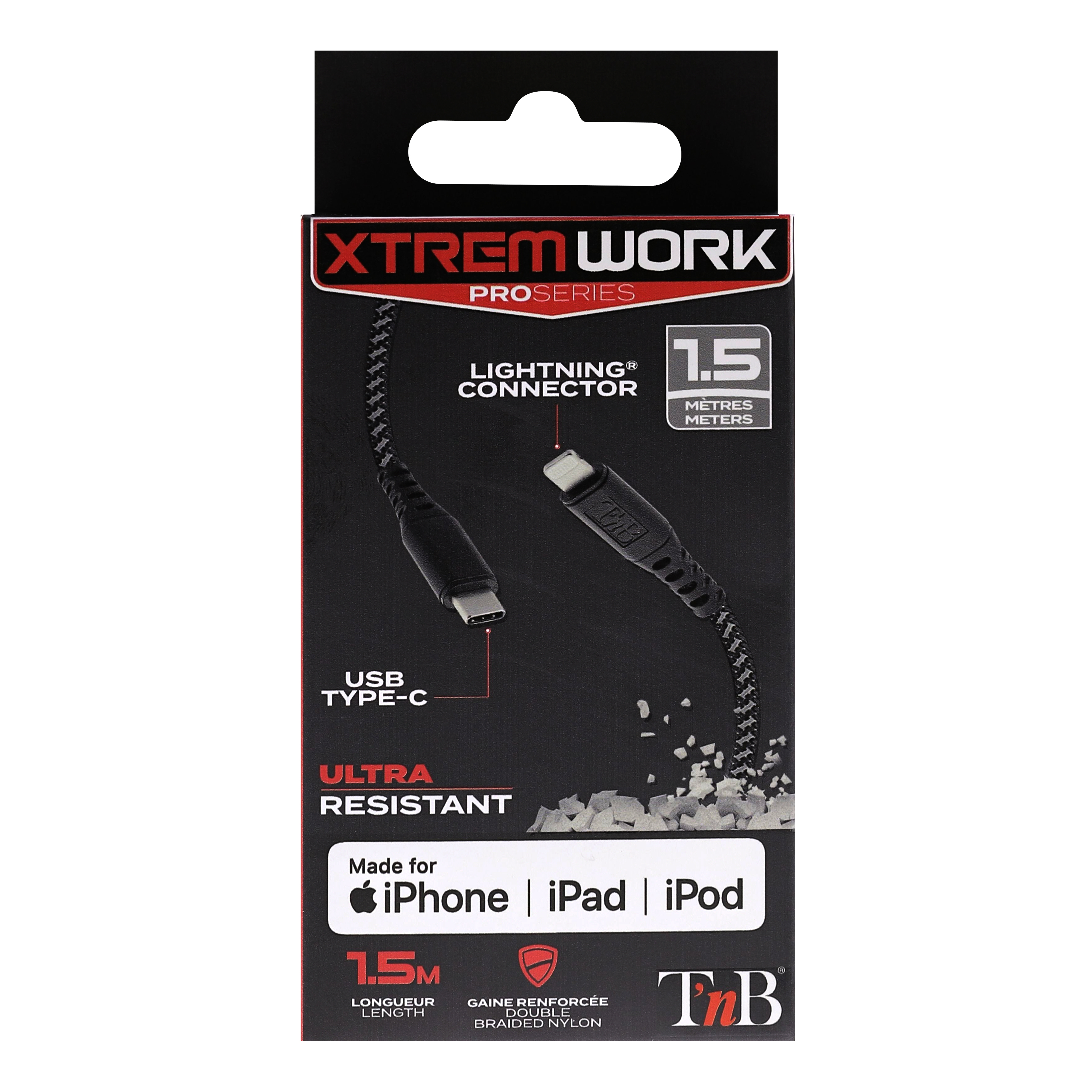 Cable de suministro de energía XTREMWORK Lightning a USB tipo C3