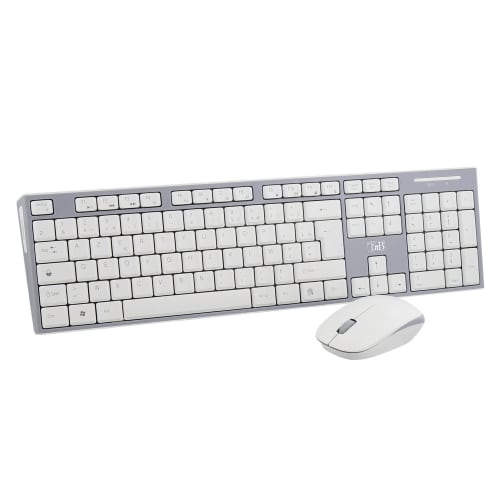 CLASSY clavier + souris sans fil blanc/gris T’nB