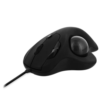 Ratón trackball ergonómico con cable USB-A + USB-C