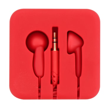 POCKET red wired jack headphones