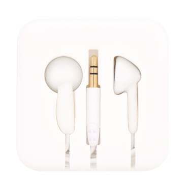 POCKET white wired jack headphones
