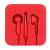 POCKET red wired jack headphones