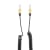 Twist cable jack 3.5mm male / jack 3.5mm male gold finish 1.8m black