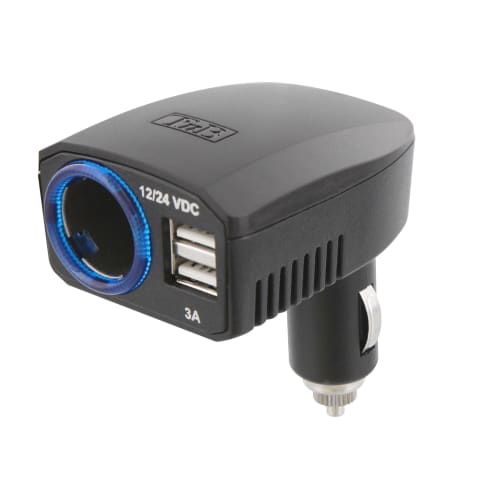 2XUSB-A 24W car charger + 1 car socket1
