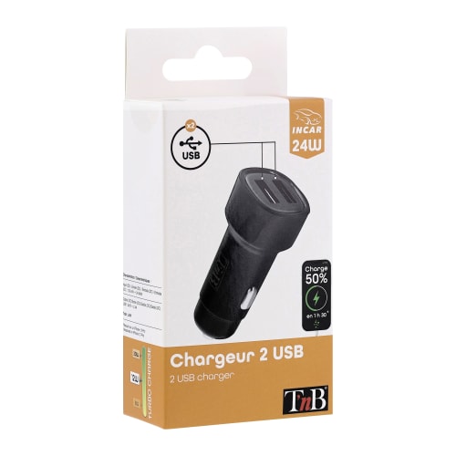 Chargeur allume-cigares 2XUSB-A 24W finition grise6