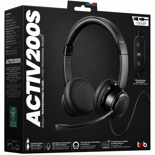 Casque professionnel filaire USB-A & USB-C - ACTIV200S6