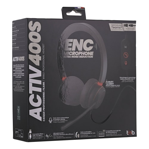 Auriculares profesionales con cable optimizados para Teams - USB-A y USB-C - ACTIV400S5