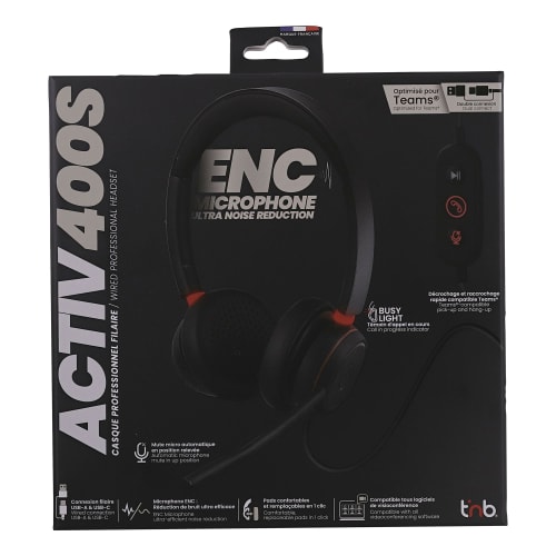 Auriculares profesionales con cable optimizados para Teams - USB-A y USB-C - ACTIV400S6