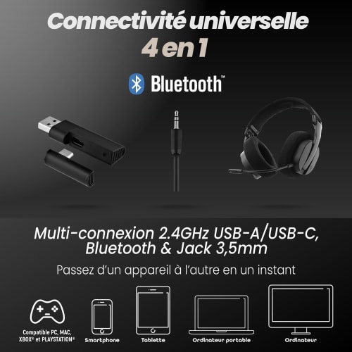 Micro casque Bluetooth®+2,4Ghz ultra léger et confortable - ACTIVLIGHT4
