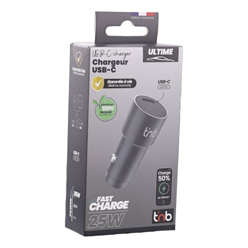 Cargador de coche USB-C de 25 W – Aluminio reciclado – Gris antracita5