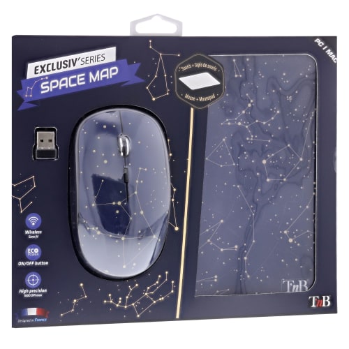 Paquete de alfombrilla para ratón y ratón inalámbrico SPACE EXCLUSIV7