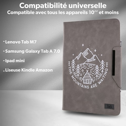 Étui folio universel + stylet pour tablette 10