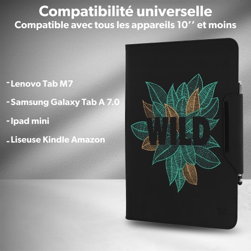Étui folio universel + stylet pour tablette 10