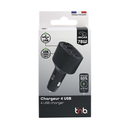 2XUSB and 2XUSB-C 78W car charger3