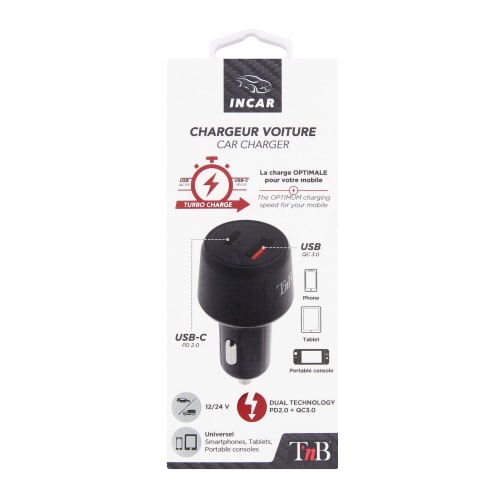 Cargador de mechero 1XUSB-A y 1XType-C de 48W4