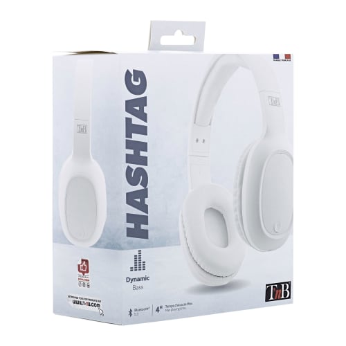 Casque Bluetooth HTAG blanc2