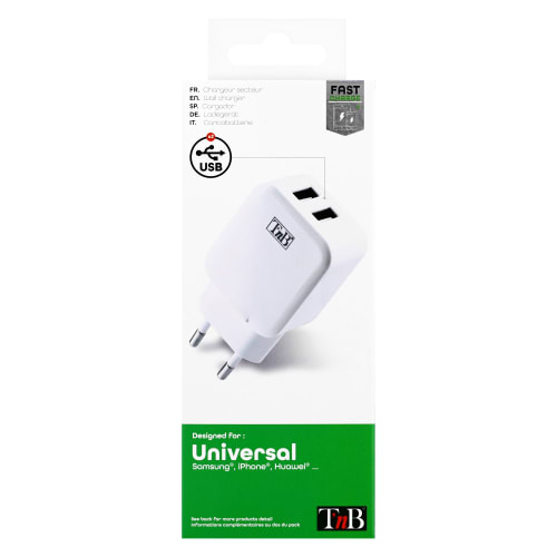 Chargeur secteur 2 USB 12W5