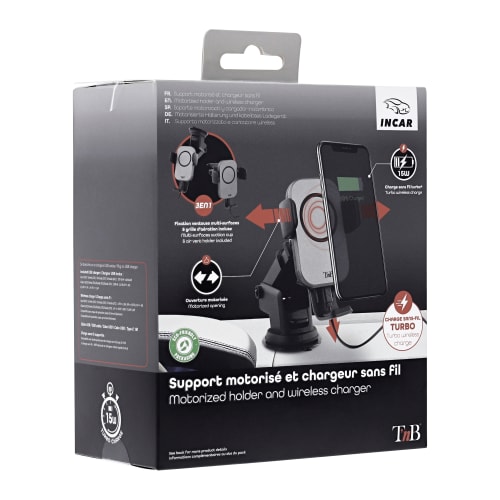 Support charge à induction 15W mâchoire ventouse et grille d'aération premium8