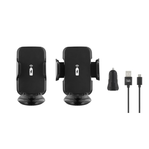 CHARGEUR INDUCTION 5W-VENTOUSE SUPPORT VOITURE + CAC + CÂBLE3