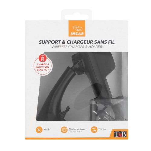 CHARGEUR INDUCTION 5W-VENTOUSE SUPPORT VOITURE + CAC + CÂBLE7